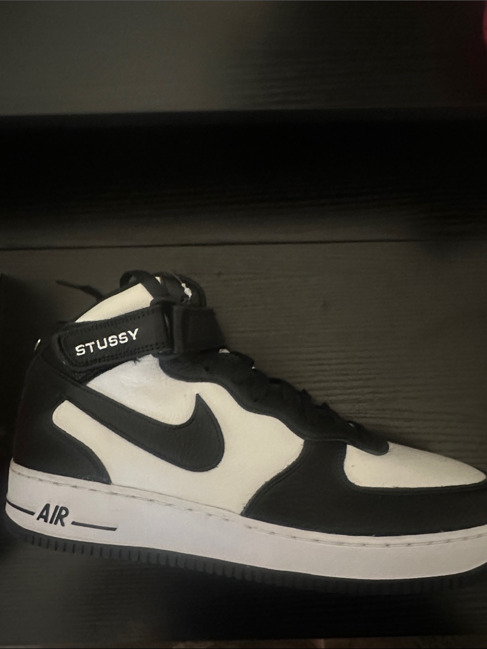 Stussy AF1 mid Black & White High-Top Sneakers